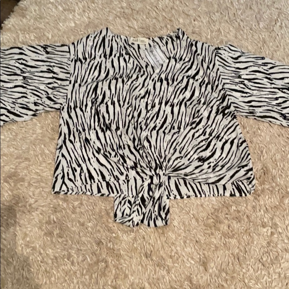 Peach Love Tie Front Top
